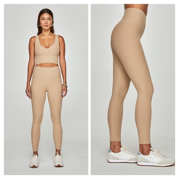 Carbon38 High Rise Leggings Size Small Sandy Brown - Picture 1 of 7